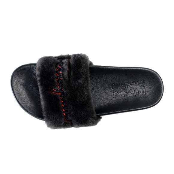 Salvatore Ferragamo Lamb Fur Leather Flip Flop main image 5